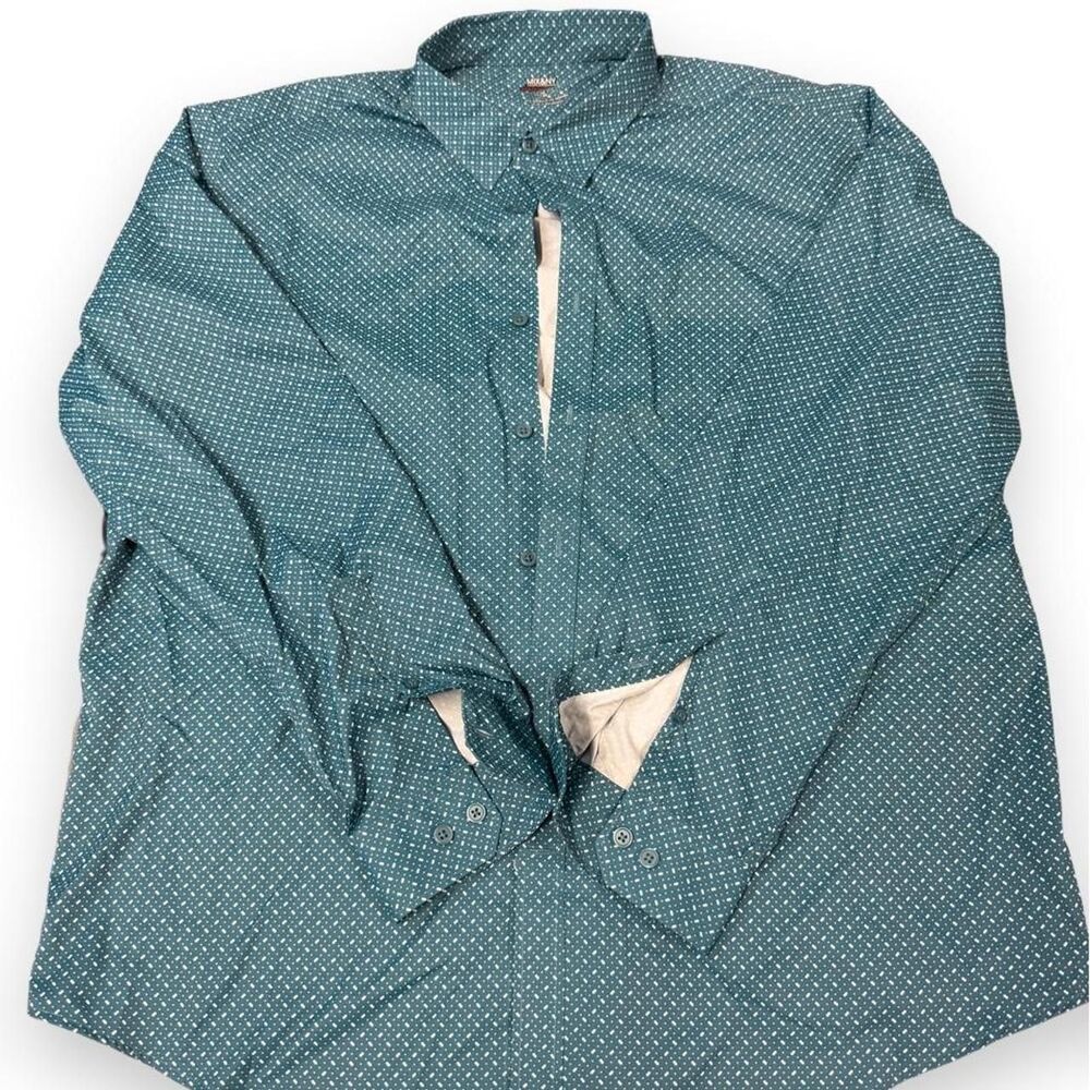 Men's Blue and Green Shirt
